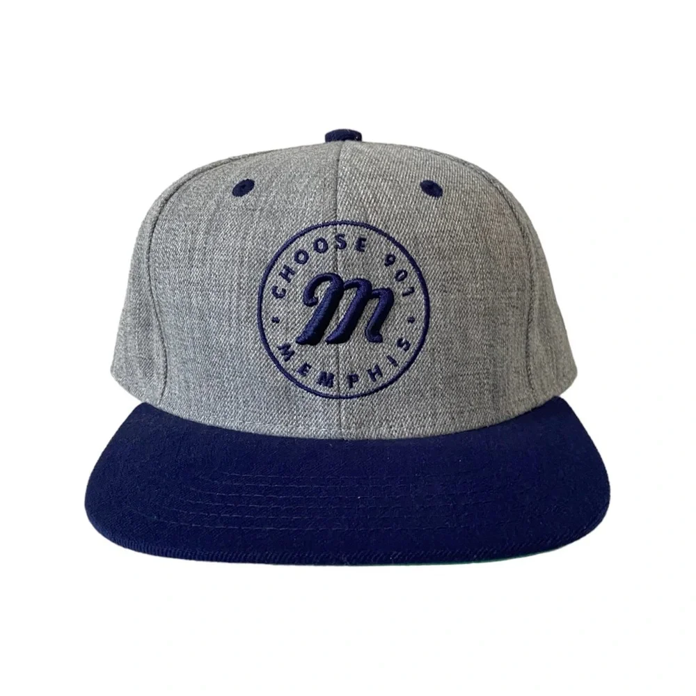 Original Chuck Memphis‎ Choose 901 Flat Bill Snap Back Hat Embroidered Gray
